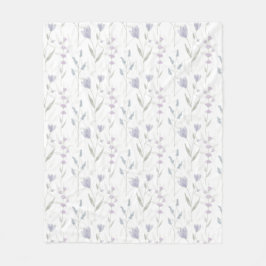Cobertor De Velo Flor Silvestre Aquarela Roxo Azul