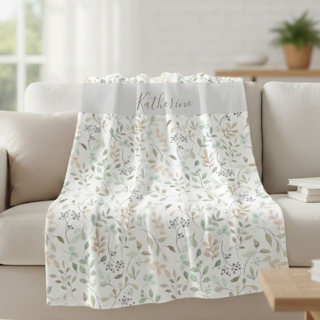 Cobertor De Velo  Flor Silvestre Boho Nome Personalizado  (Criador carregado)