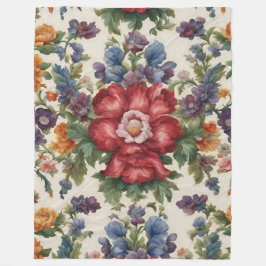 Cobertor De Velo Flor Vermelho Refinado Incrível e Flores Delicadas