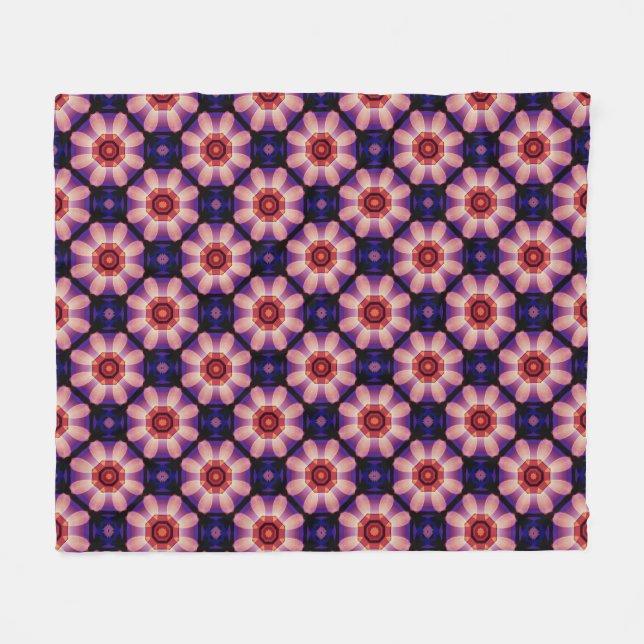 Cobertor De Velo Floral Abstrato Geométrico (Frente (Horizontal))