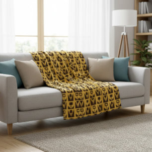 Cobertor De Velo Floral Amarelo abstrato Geométrico