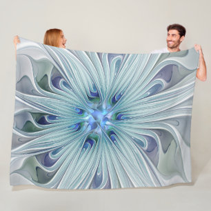 Cobertor De Velo Floral Beauty Abstrato Modern Blue Pastel Flower