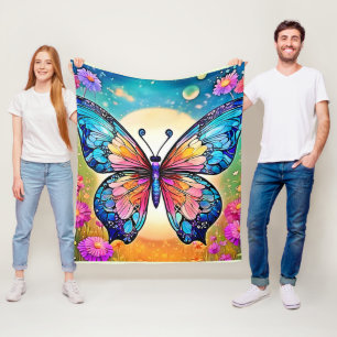 Cobertor De Velo Floral Butterfly Art Design