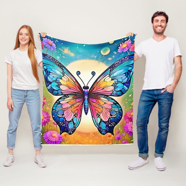 Cobertor De Velo Floral Butterfly Art Design (In Situ)
