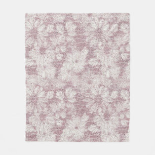 Cobertor De Velo Floral Daisy Velvety Dusty Pink