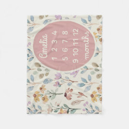 Cobertor De Velo Floral de Blanket de Milestone de Bebê Personaliza