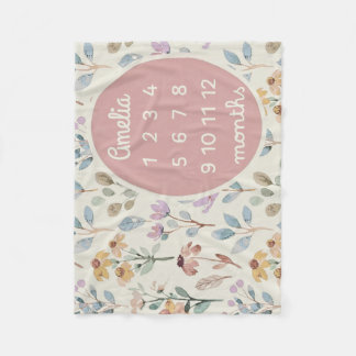 Cobertor De Velo Floral de Blanket de Milestone de Bebê Personaliza