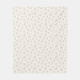 Cobertor De Velo Floral Delicado Neutro Suave Bege Creme Pálido