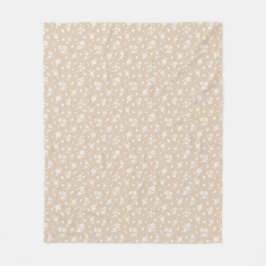 Cobertor De Velo Floral Delicado Neutro Suave Bege Taupe Desbotado