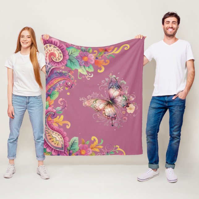 Cobertor De Velo Floral e Paisley de Borboleta (In Situ)