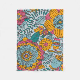 Cobertor De Velo Floral e Vinhas Fleece-Blanket