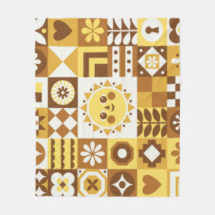 Cobertor De Velo Floral escandinavo: Abstrato Vintage Card.