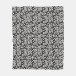 Cobertor De Velo Floral Escura Preto Cinza Rosas Estética