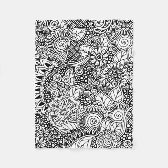 Cobertor De Velo Floral étnico inspirado (Frente)