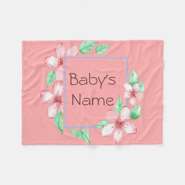 Cobertor De Velo Floral Frame Baby Blanket (Frente (Horizontal))