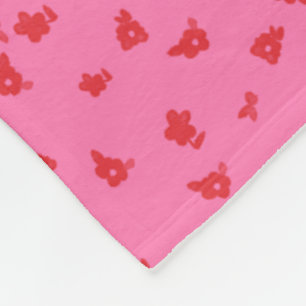 Cobertor De Velo Floral Jogada de Rosa e Vermelho