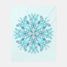 Floral Mandala - Turquesa Blue Boho Snowflake