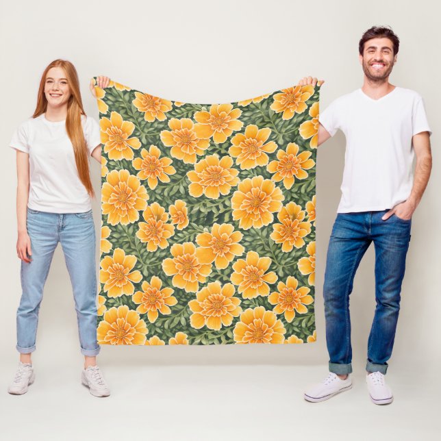 Cobertor De Velo Floral Padrão Marigold Flores (In Situ)