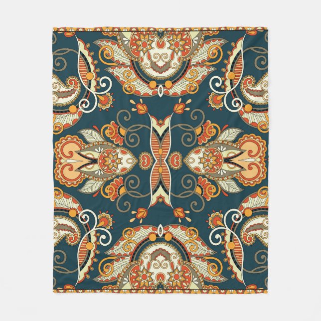 Cobertor De Velo Floral Paisley Bandanna: Ornamento Tradicional (Frente)