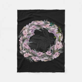 Cobertor De Velo Floral Pattern And Bunny Rabbit 