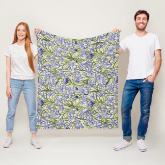 Cobertor De Velo Floral Pattern Bluebell Flowers