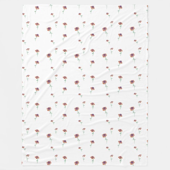 Cobertor De Velo Floral Patterno Fleece Blanket (Frente)