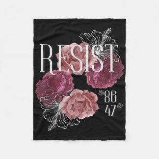 Cobertor De Velo Floral Resiste Não Meu Presidente 86 47 Anti-Trump