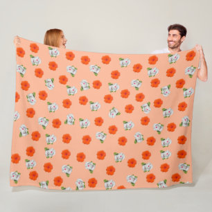 Cobertor De Velo Floral Romance (fundo de pêssego)