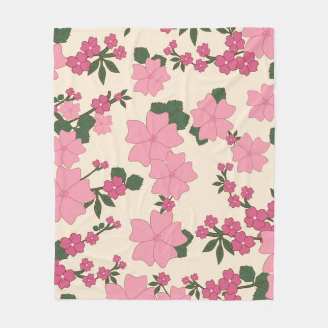 Cobertor De Velo Floral rosa (Frente)
