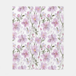 Cobertor De Velo Floral Suave em Aquarela