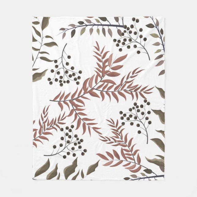 Cobertor De Velo Floral Tan Earthy Design Fleece Blanket (Frente)