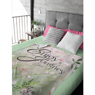 Cobertor De Velo Floral watercolor personalizado Aproveite a Viagem