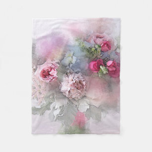 Cobertor De Velo Floral Watercolor Rosa Fllowers Modern Modelo