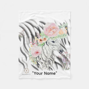 Cobertor De Velo Floral Zebra Coroa impressão Flórida Folheto Bebê