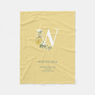 Cobertor De Velo Flores Amarelas Flores Iniciais De Nascimento Do B