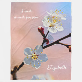 Cobertor De Velo Flores Apricot Japonesas Brancas Clássicas