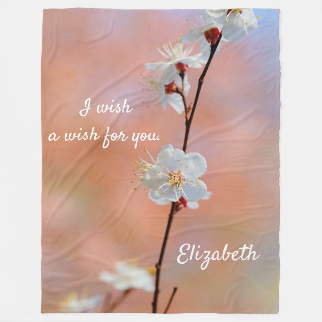 Cobertor De Velo Flores Apricot Japonesas preciosos (Frente)