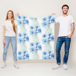 Cobertor De Velo Flores azuis em placas de nota de vaso