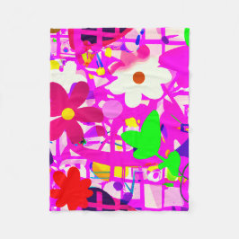 Cobertor De Velo Flores brilhantes de pop art