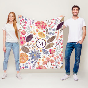 Cobertor De Velo Flores Coloridas abstrato