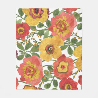 Cobertor De Velo Flores coloridas: padrão de aquarela de verão.