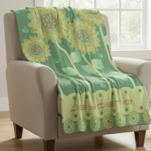 Flores Com Corações Em Verde & Marrom Caramelo