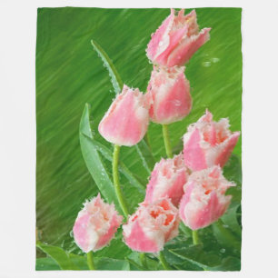 Cobertor De Velo Flores cor-de-rosa da tulipa