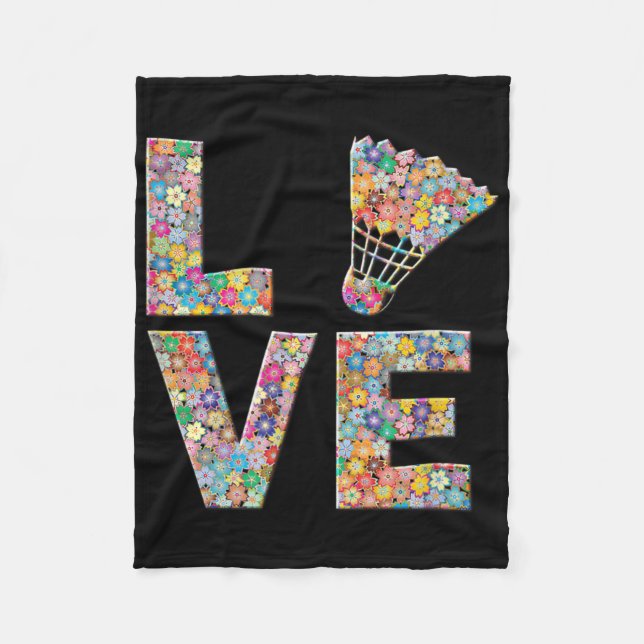 Cobertor De Velo Flores De Amor De Bola De Badminton Shuttle (Frente)