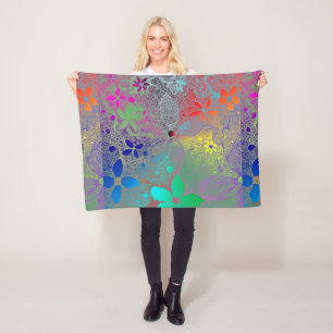 Cobertor De Velo Flores De Arco-Íris Em Lace