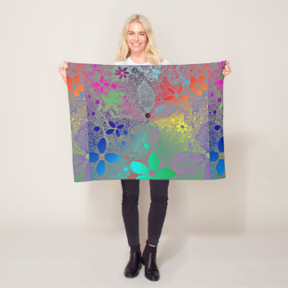 Cobertor De Velo Flores De Arco-Íris Em Lace