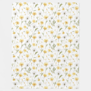 Cobertor De Velo Flores de Dente-de-Leão Amarelas Brancas