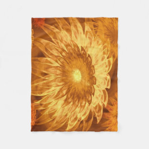 Cobertor De Velo Flores de Fantasia Flores Amarelo Fleece Blanket