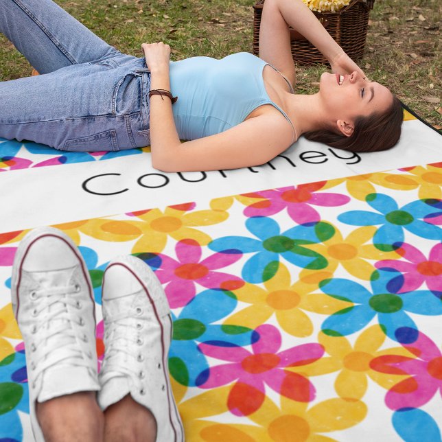 Cobertor De Velo Flores de Hippie Brilhantes e Brilhantes (Criador carregado)