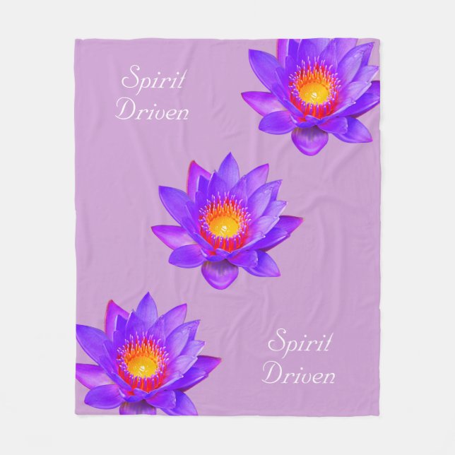 Cobertor De Velo Flores de Lótus Impulsionadas pelo Espírito em Vio (Frente)
